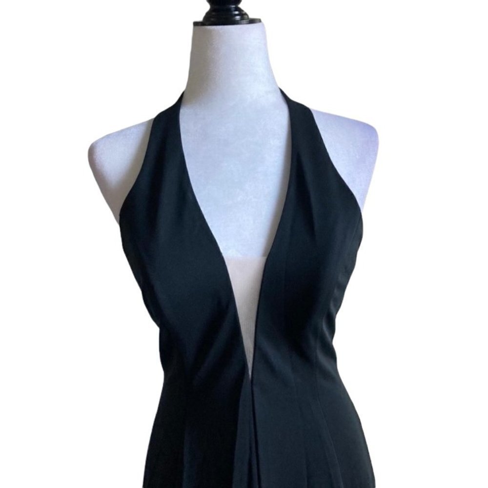 Long Black Halter Top Sexy Prom Formal Dress US L